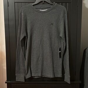 Aeropostale Men's Thermal Shirt Medium Long Sleeve Waffle H.Charcoal New NWT